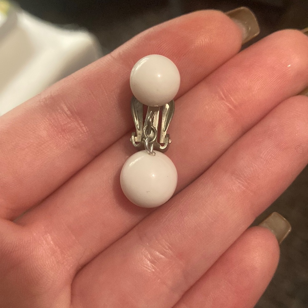 Two old beaded vintage earrings with old clip backs